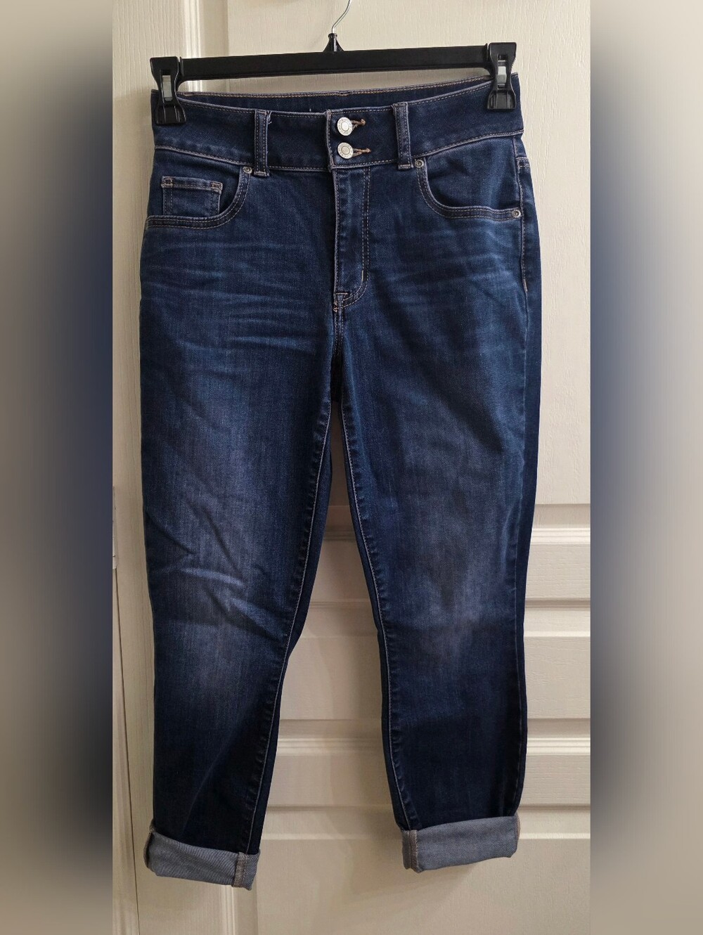 Maurices Dark Blue Cropped Stretch Jeans